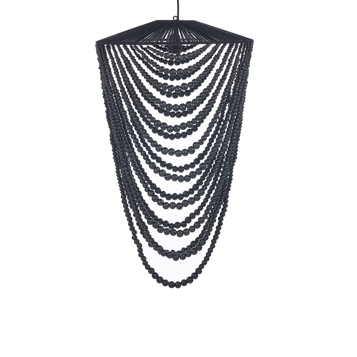 THE WOODEN BEAD CHANDELIER - Black L