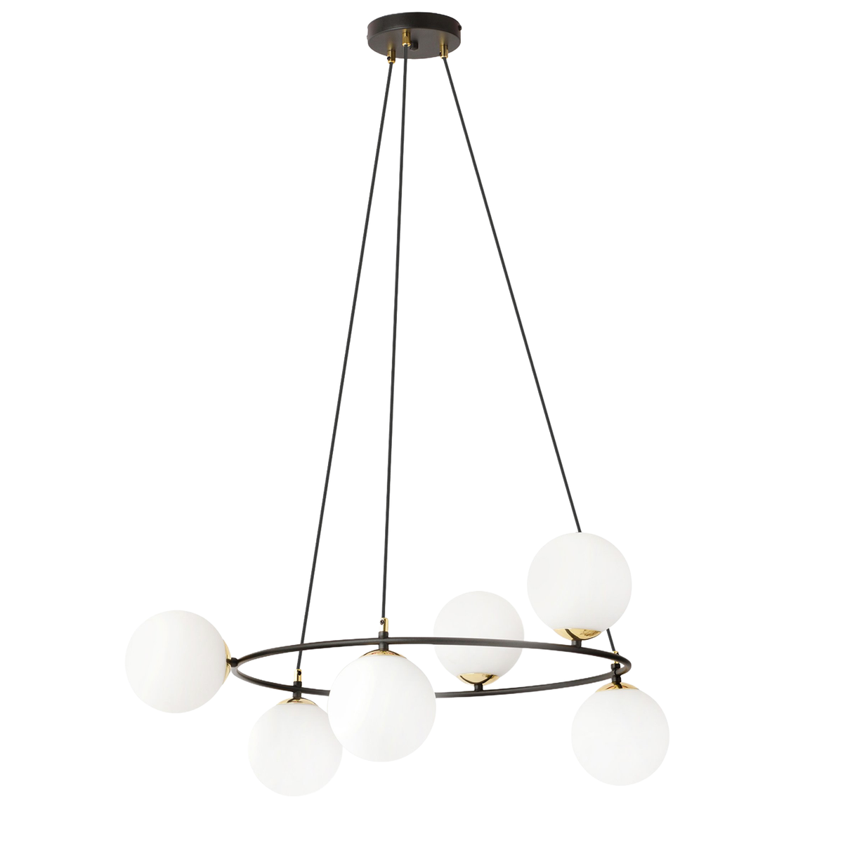 AZURA - Taklampa med 6 opalvita glas