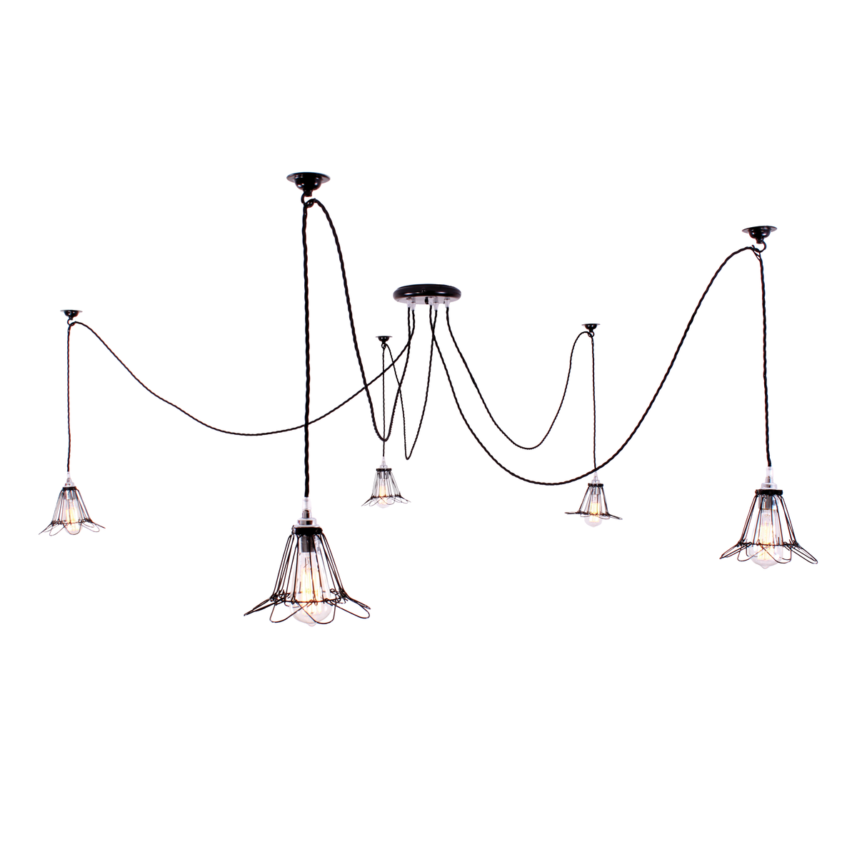 PRAIA - Cage Pendant Cluster, Five Light
