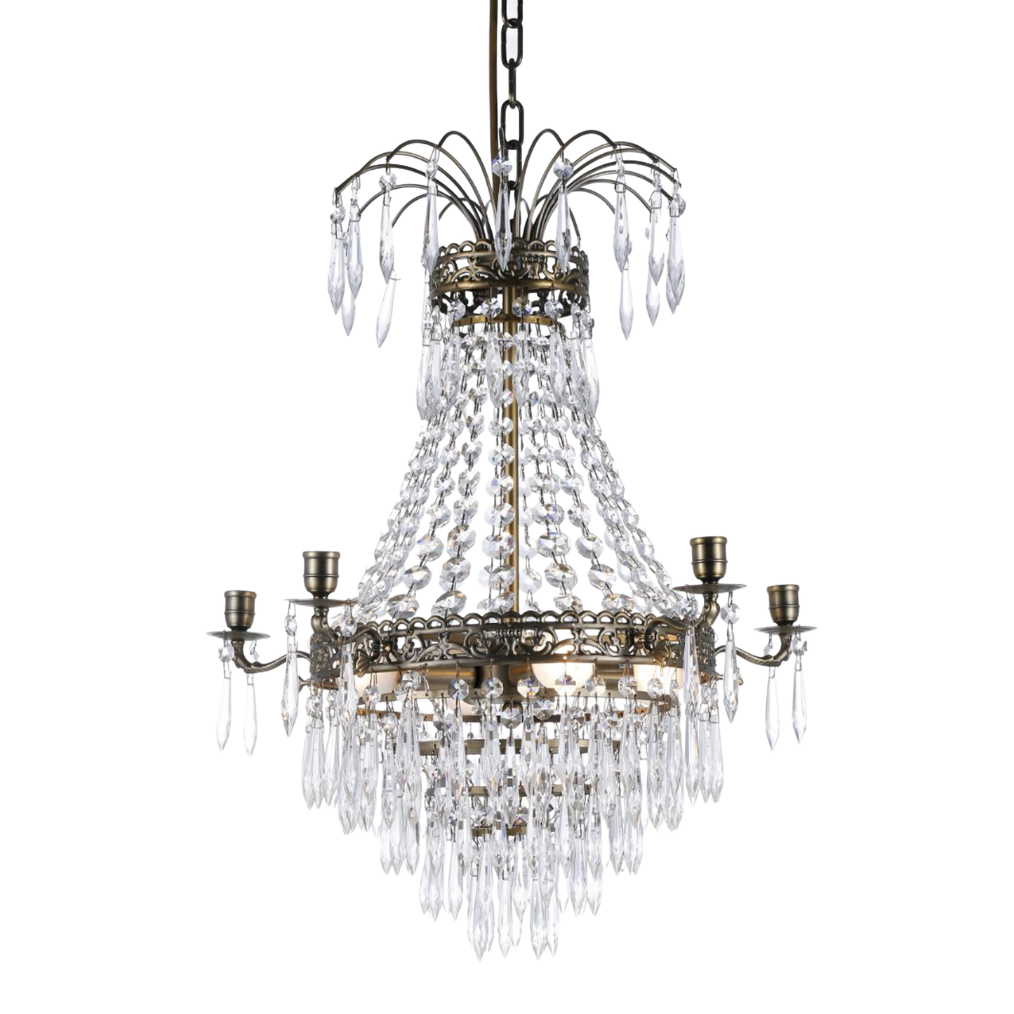 EMPIRE CLASSIC NY 5-Arm - Liten Antik Mässing. D49xH65