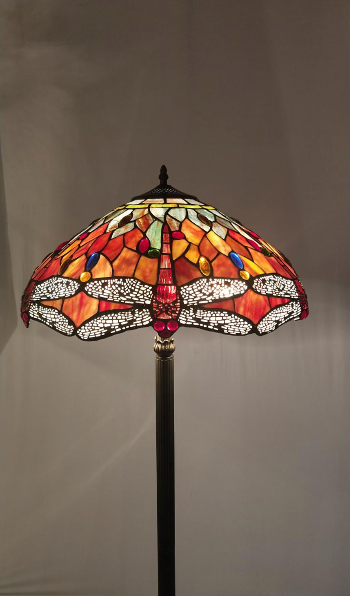 TROLLSLÄNDA ÄDELSTEN Tiffany Golvlampa. H160cm