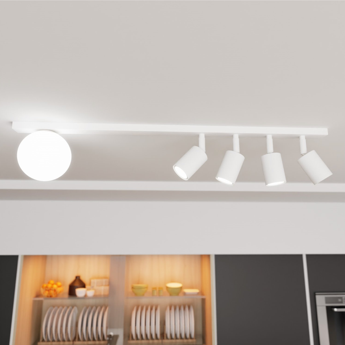 TAKLAMPA BASTER 5 - Spotlights med glob