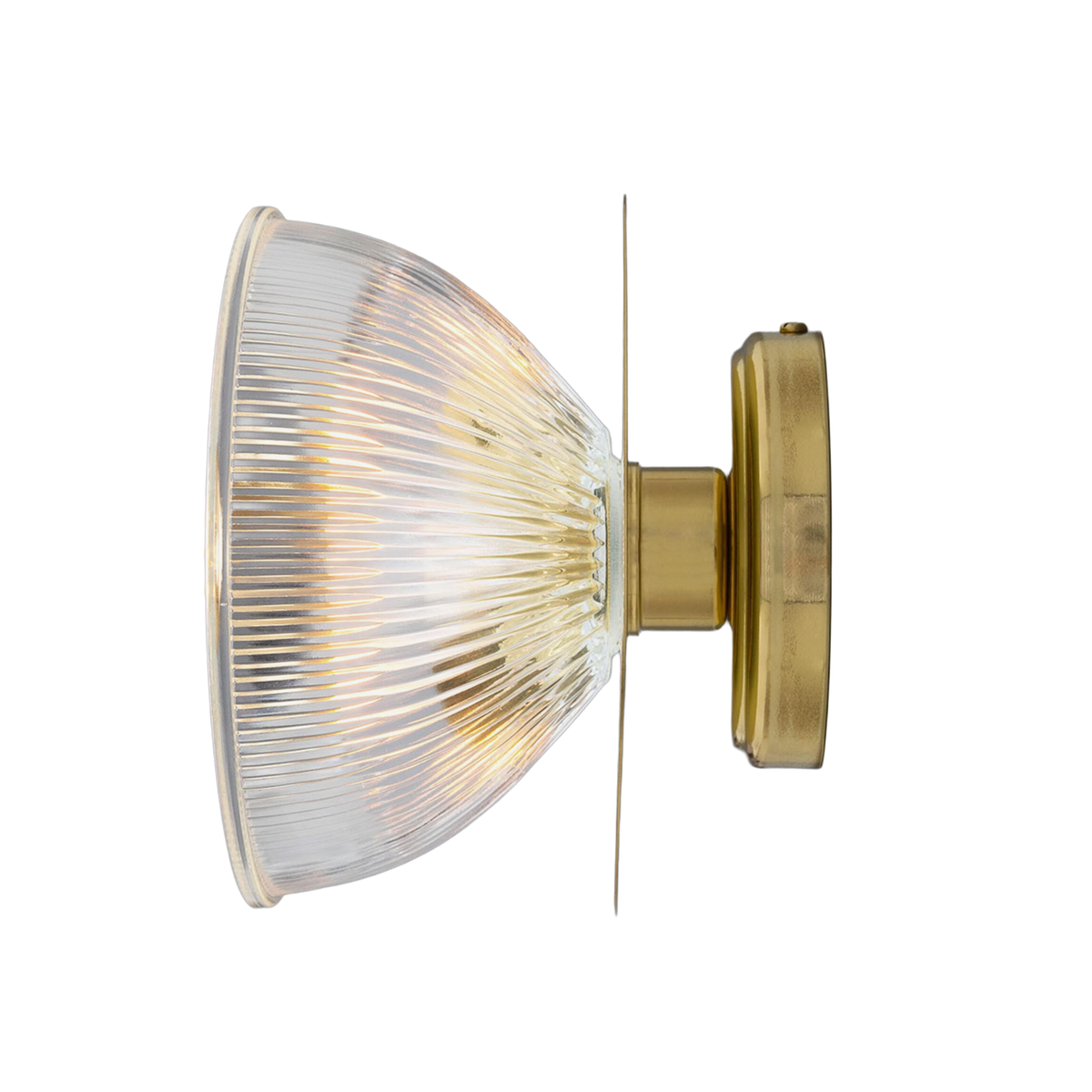 ECLIPSE - Prismatic Brass Glass Dish Wall Light
