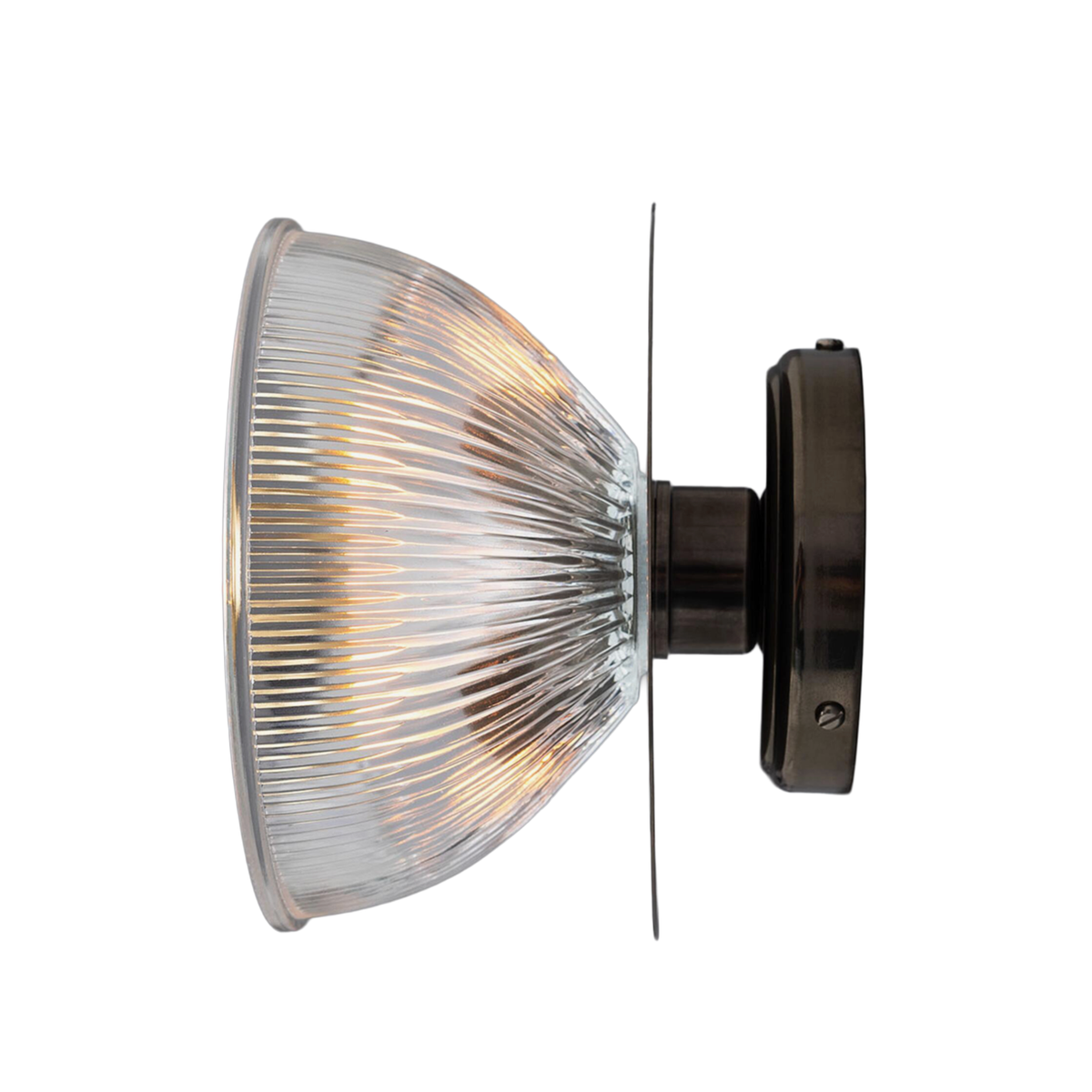 ECLIPSE - Prismatic Brass Glass Dish Wall Light