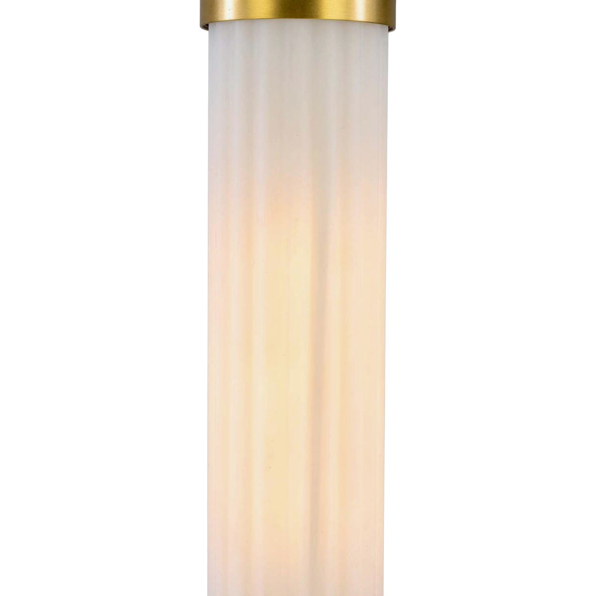 LOUISE - Vintage Rippled Opal Glass and Brass Bathroom Pendant 52.5cm IP44