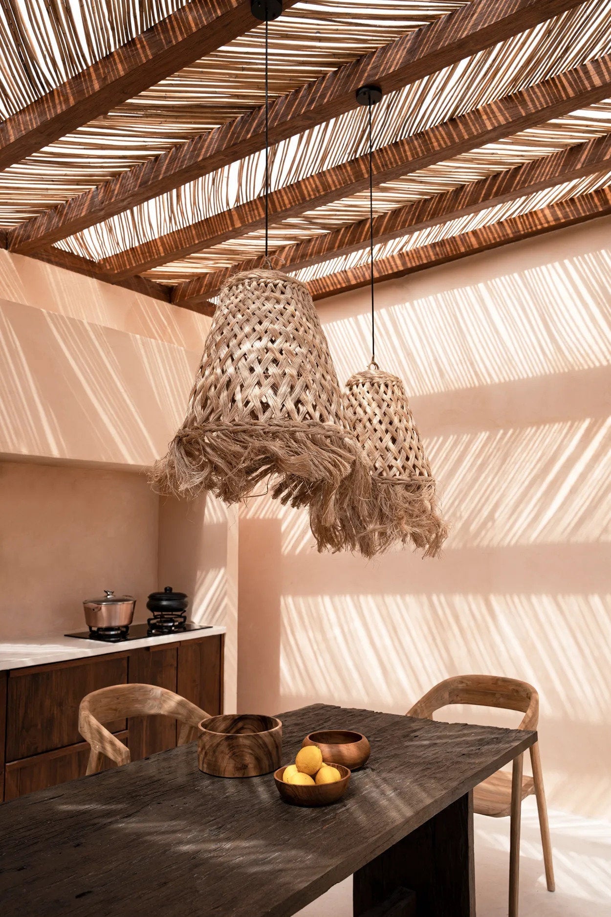 THE ABACA JELLY FISH PENDANT - Natural M