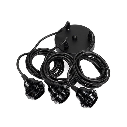 FITTING LAMPS CEILING - Black 3 Fittings