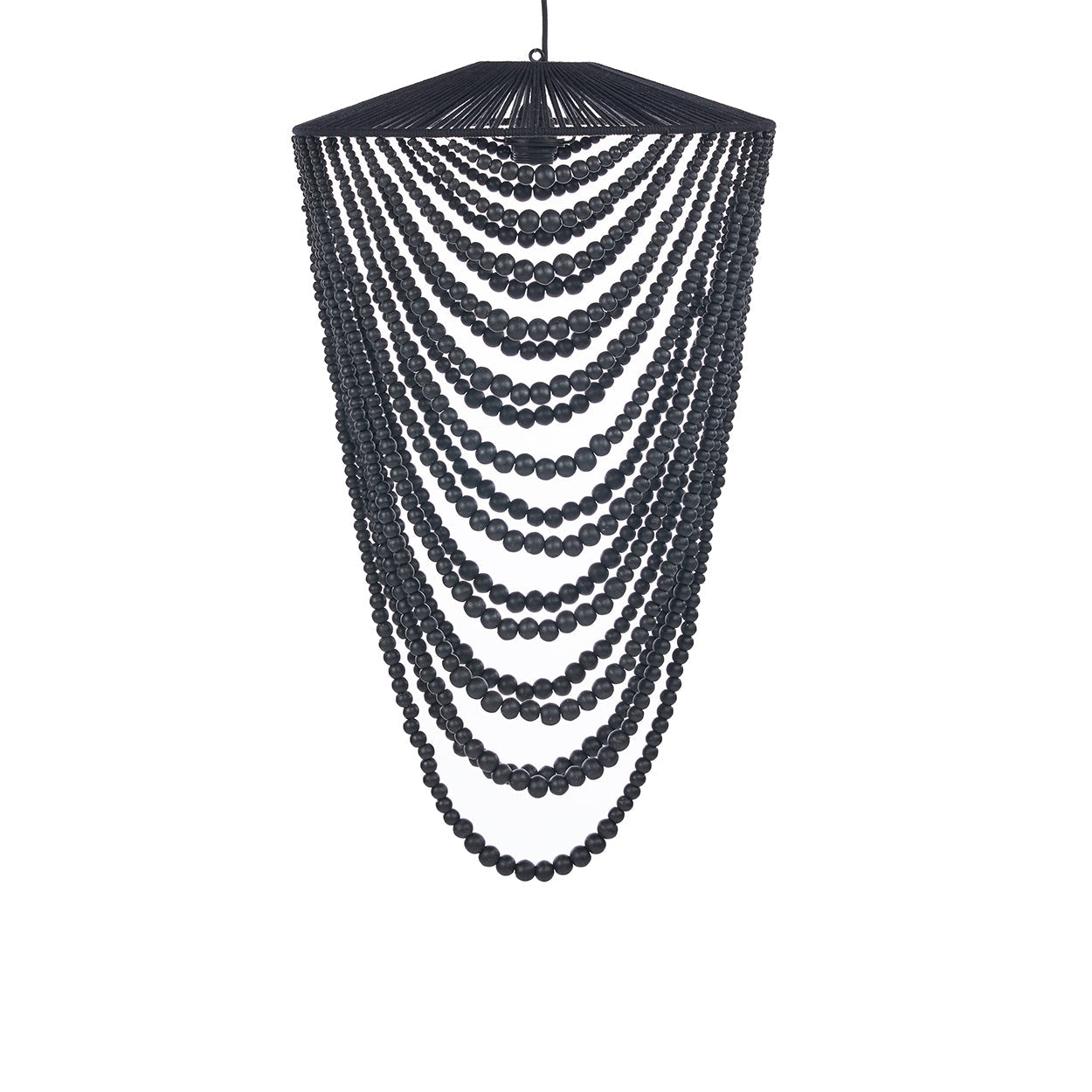 THE WOODEN BEAD CHANDELIER - Black L