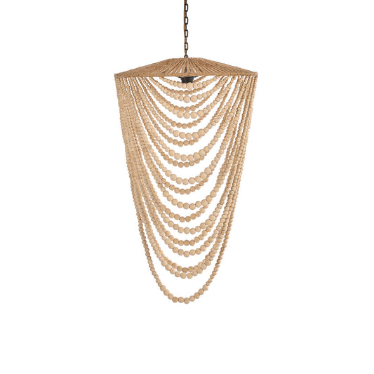 THE WOODEN BEAD CHANDELIER - Natural L