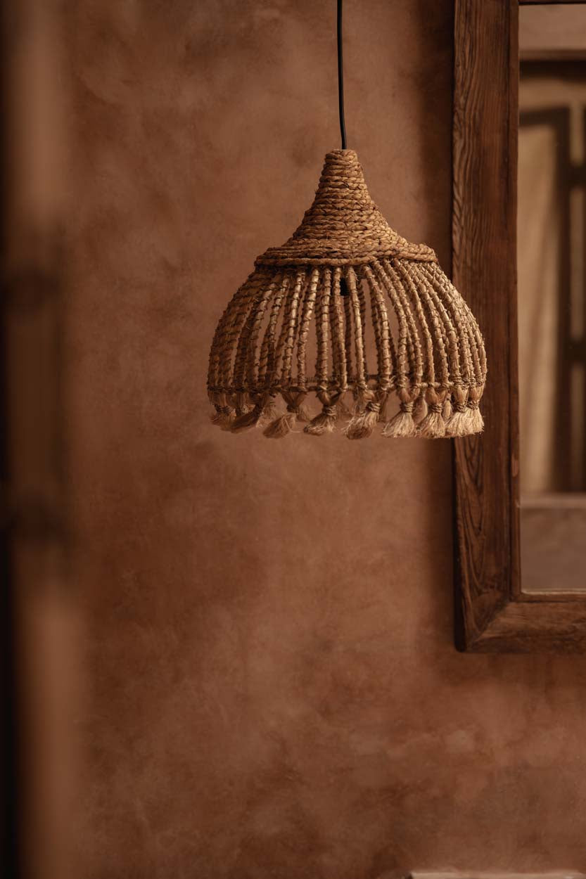 THE ABACA TASSEL PENDANT - Natural S