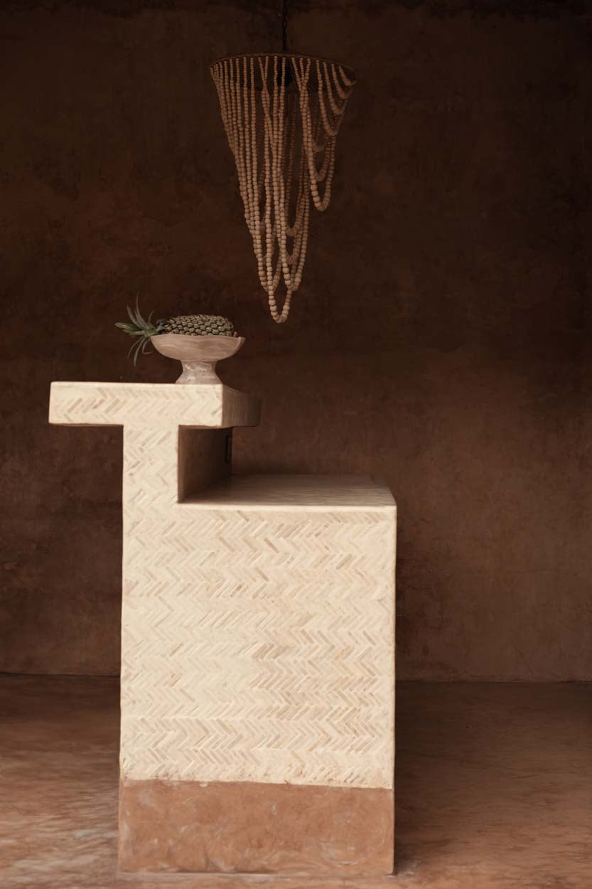 THE WOODEN BEAD CHANDELIER - Natural L