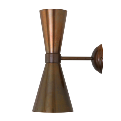 AMIAS - Mid Century Double Brass Cone Wall Light
