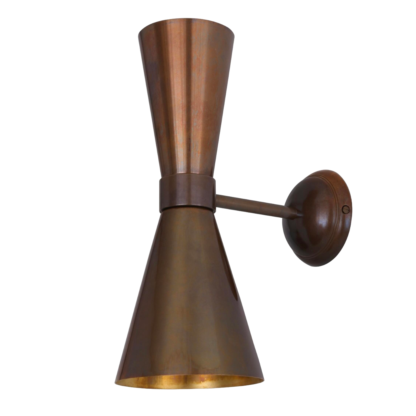 AMIAS - Mid Century Double Brass Cone Wall Light