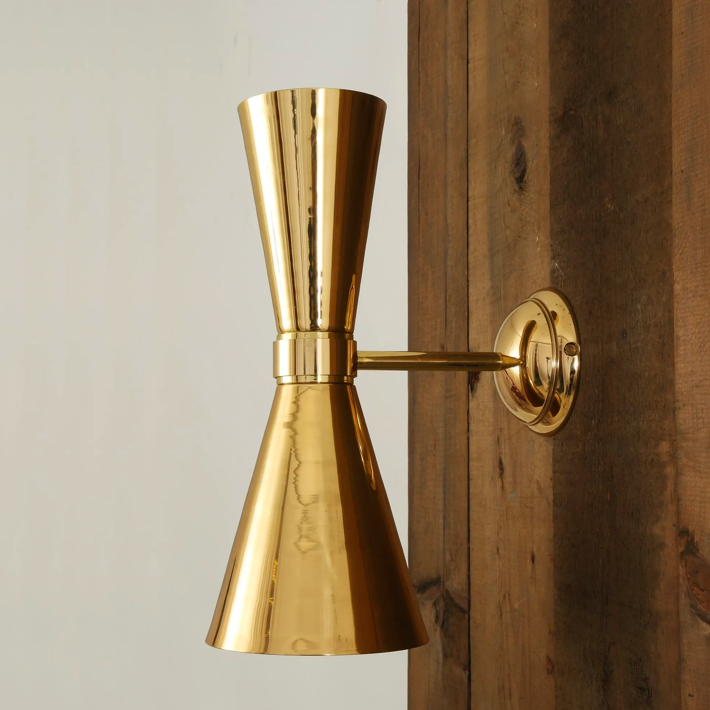 AMIAS - Mid Century Double Brass Cone Wall Light