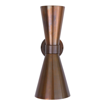 AMIAS - Mid Century Double Brass Cone Wall Light
