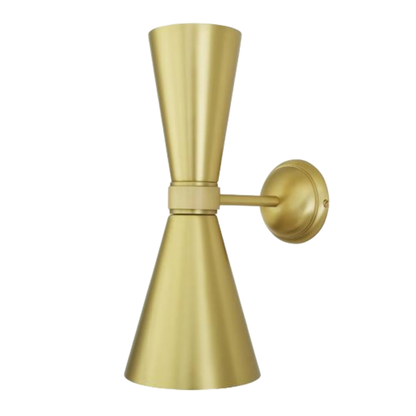 AMIAS - Mid Century Double Brass Cone Wall Light