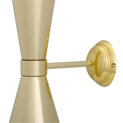 AMIAS - Mid Century Double Brass Cone Wall Light