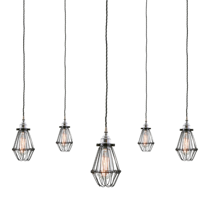 PRAIA - Cage Pendant Cluster, Five Light