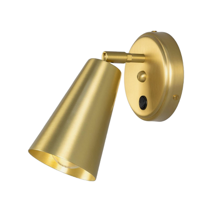 CASHEL - Adjustable Brass Cone Wall Light 12cm