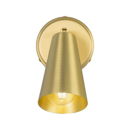 CASHEL - Adjustable Brass Cone Wall Light 12cm