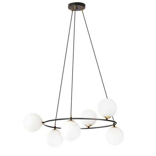 AZURA - Taklampa med 6 opalvita glas