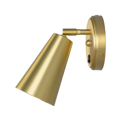 CASHEL - Adjustable Brass Cone Wall Light 12cm