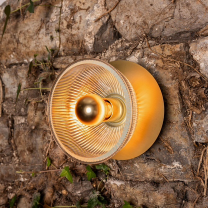 ECLIPSE - Prismatic Brass Glass Dish Wall Light
