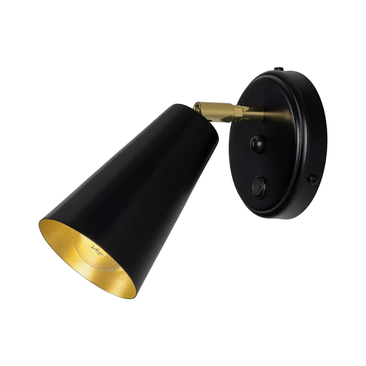 CASHEL - Adjustable Brass Cone Wall Light 12cm