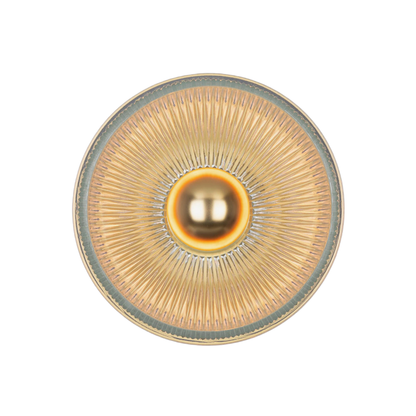 ECLIPSE - Prismatic Brass Glass Dish Wall Light