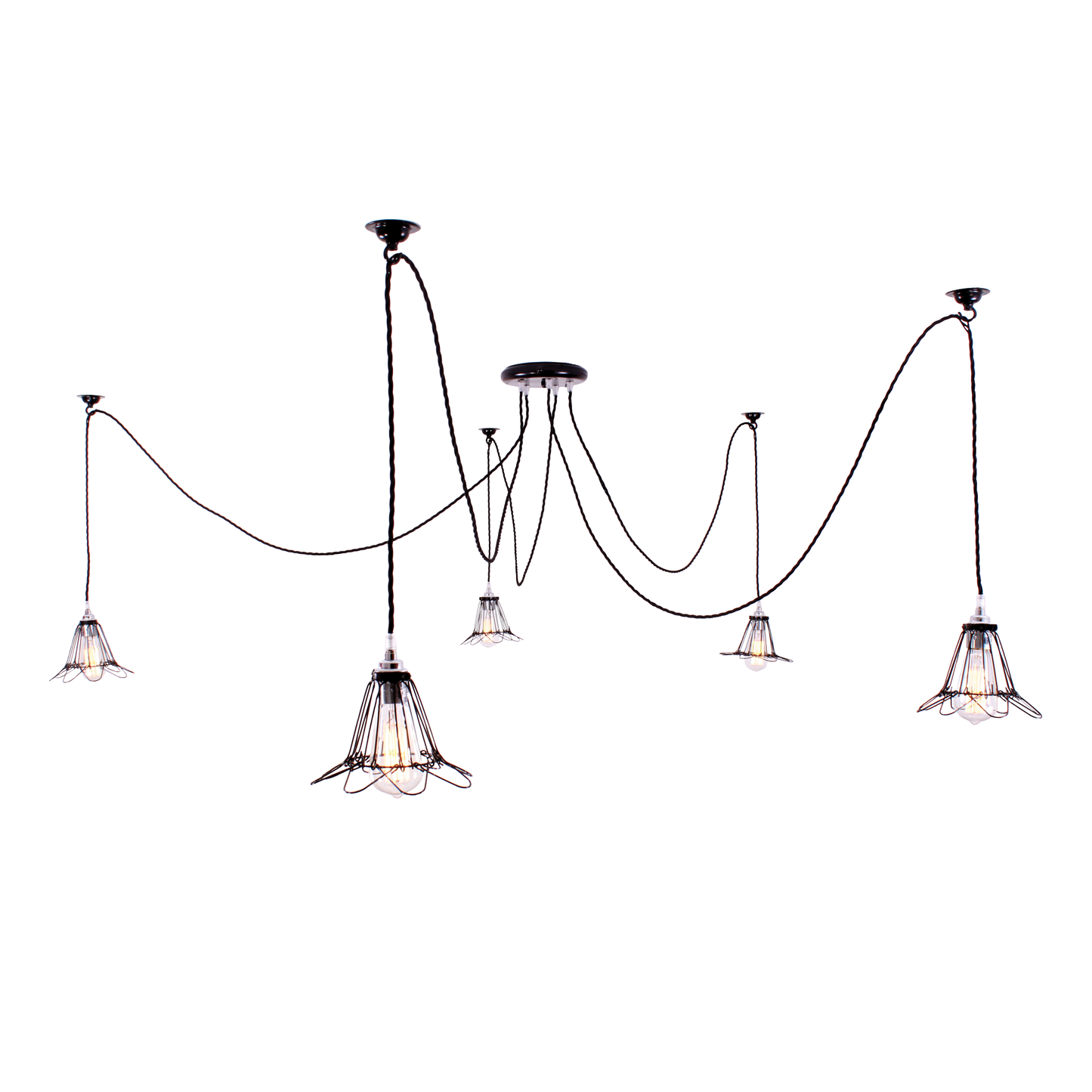 PRAIA - Cage Pendant Cluster, Five Light