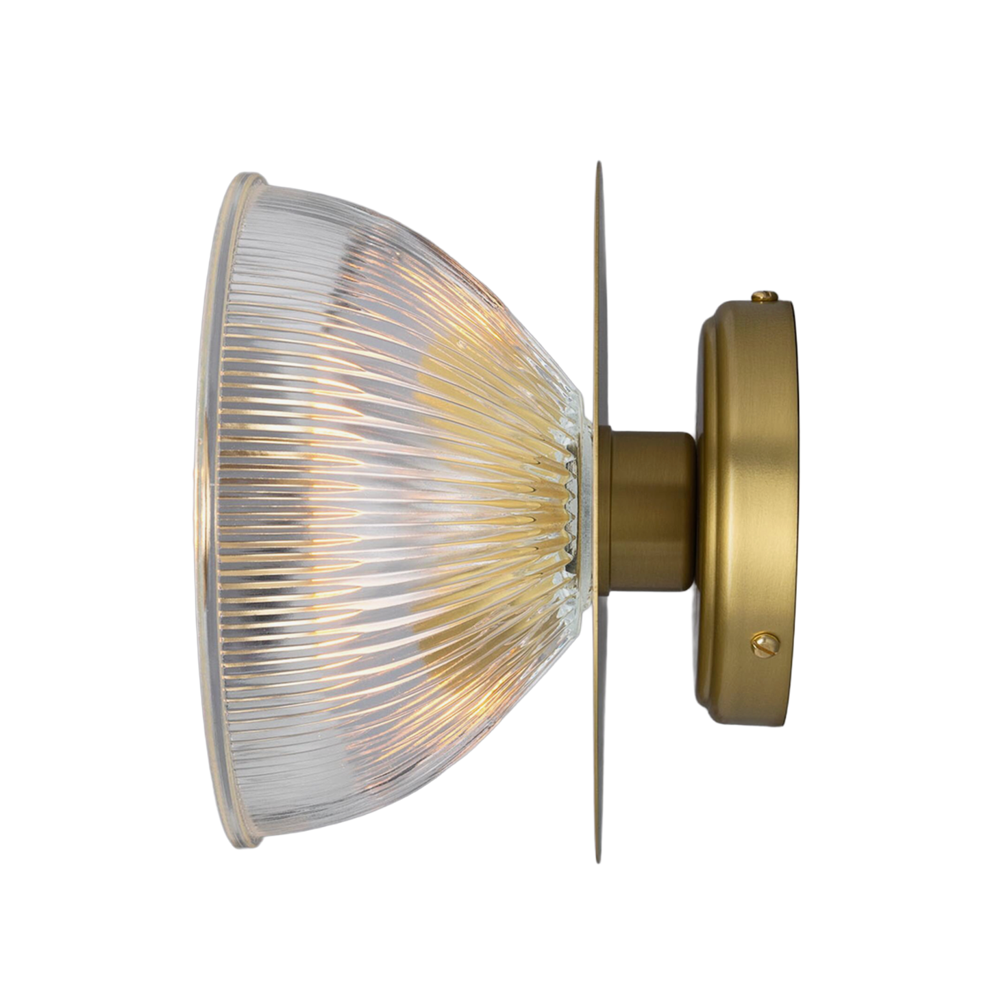 ECLIPSE - Prismatic Brass Glass Dish Wall Light