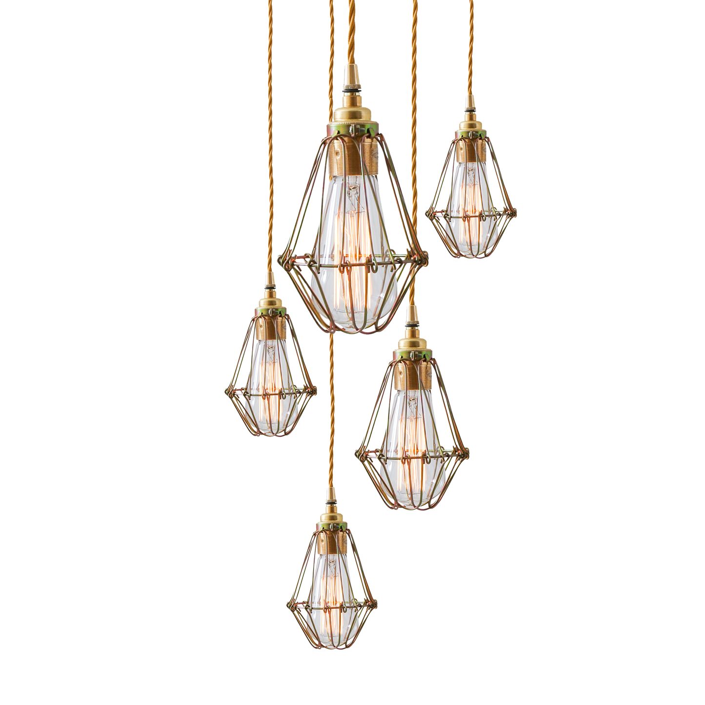 PRAIA - Cage Pendant Cluster, Five Light