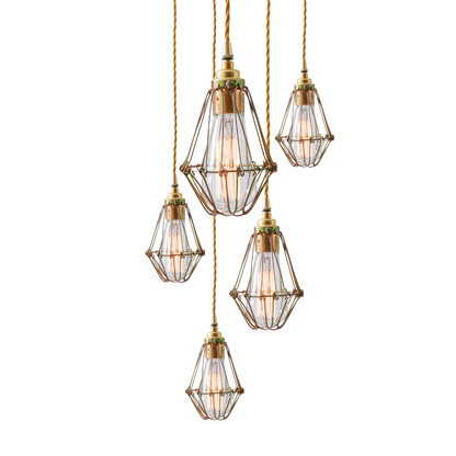 PRAIA - Cage Pendant Cluster, Five Light