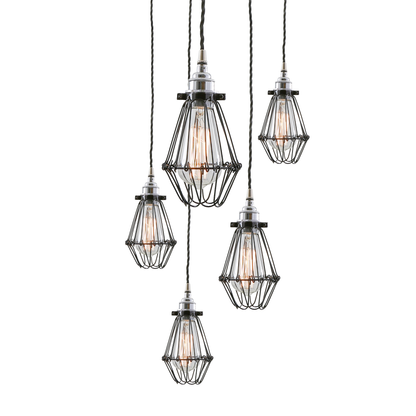 PRAIA - Cage Pendant Cluster, Five Light