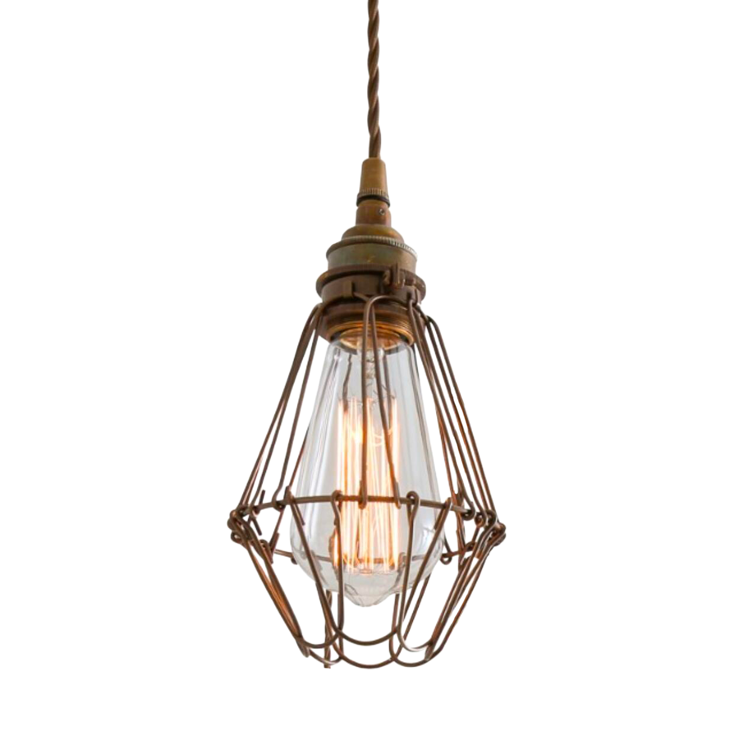 PRAIA - Bronze Industrial Cage Pendant Light