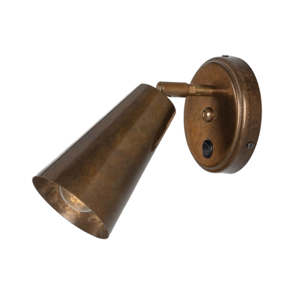 CASHEL - Adjustable Brass Cone Wall Light 12cm