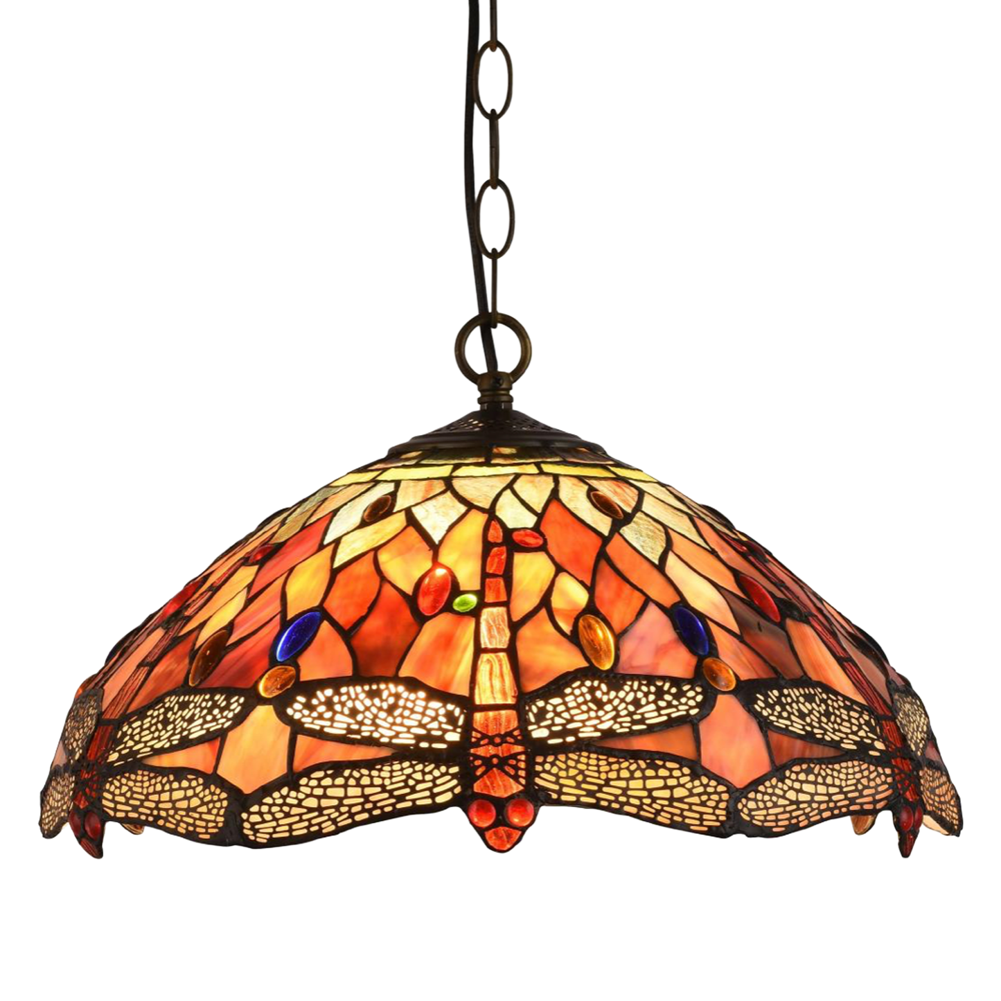 TROLLSLÄNDA ÄDELSTEN Tiffany Taklampa. Diam 41cm