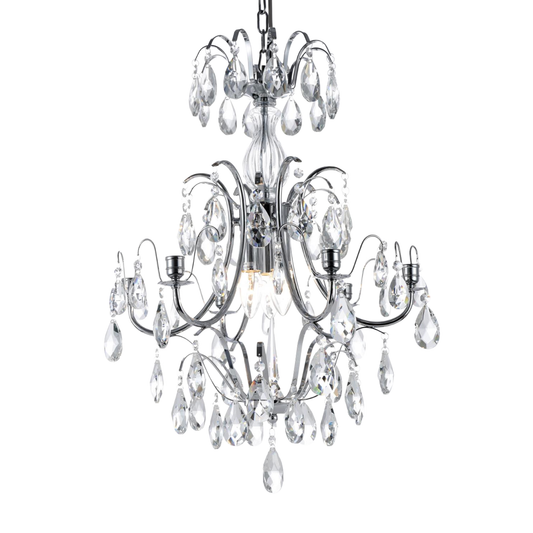 CHARLOTTE BAROCKKRONA  6-Arm - Mellan Krom. D47xH61