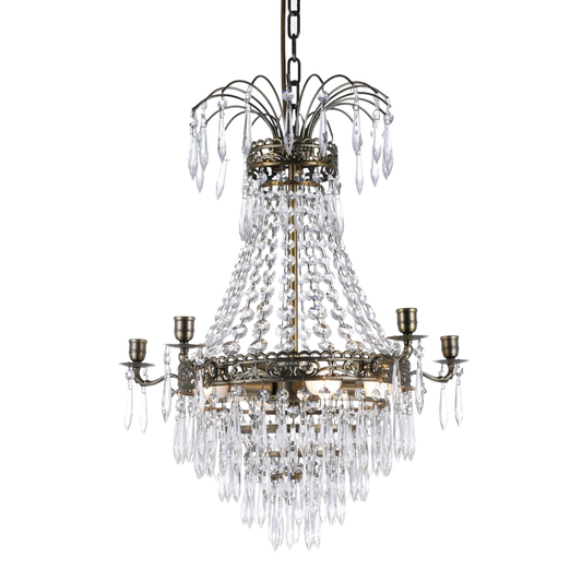 EMPIRE CLASSIC NY 5-Arm - Liten Antik Mässing. D49xH65