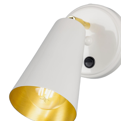CASHEL - Adjustable Brass Cone Wall Light 12cm