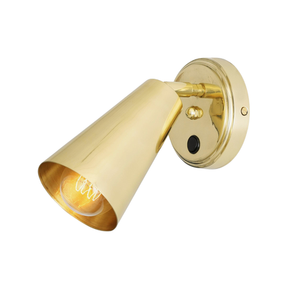 CASHEL - Adjustable Brass Cone Wall Light 12cm