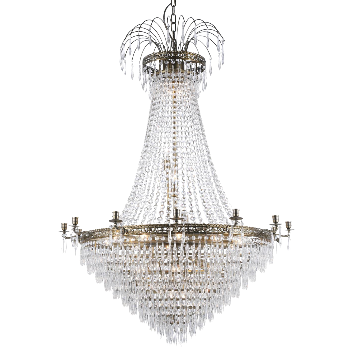 EMPIRE CLASSIC NY 10-Arm - XL Antik Mässing. D95xH130