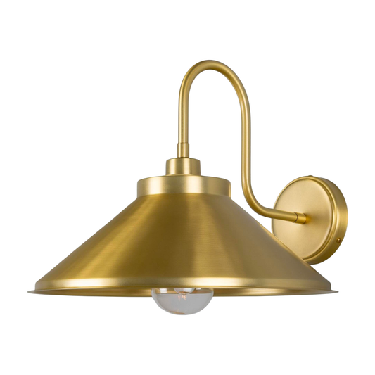 NERISSA -  Brass Swan Neck Wall Light 37.5cm IP65
