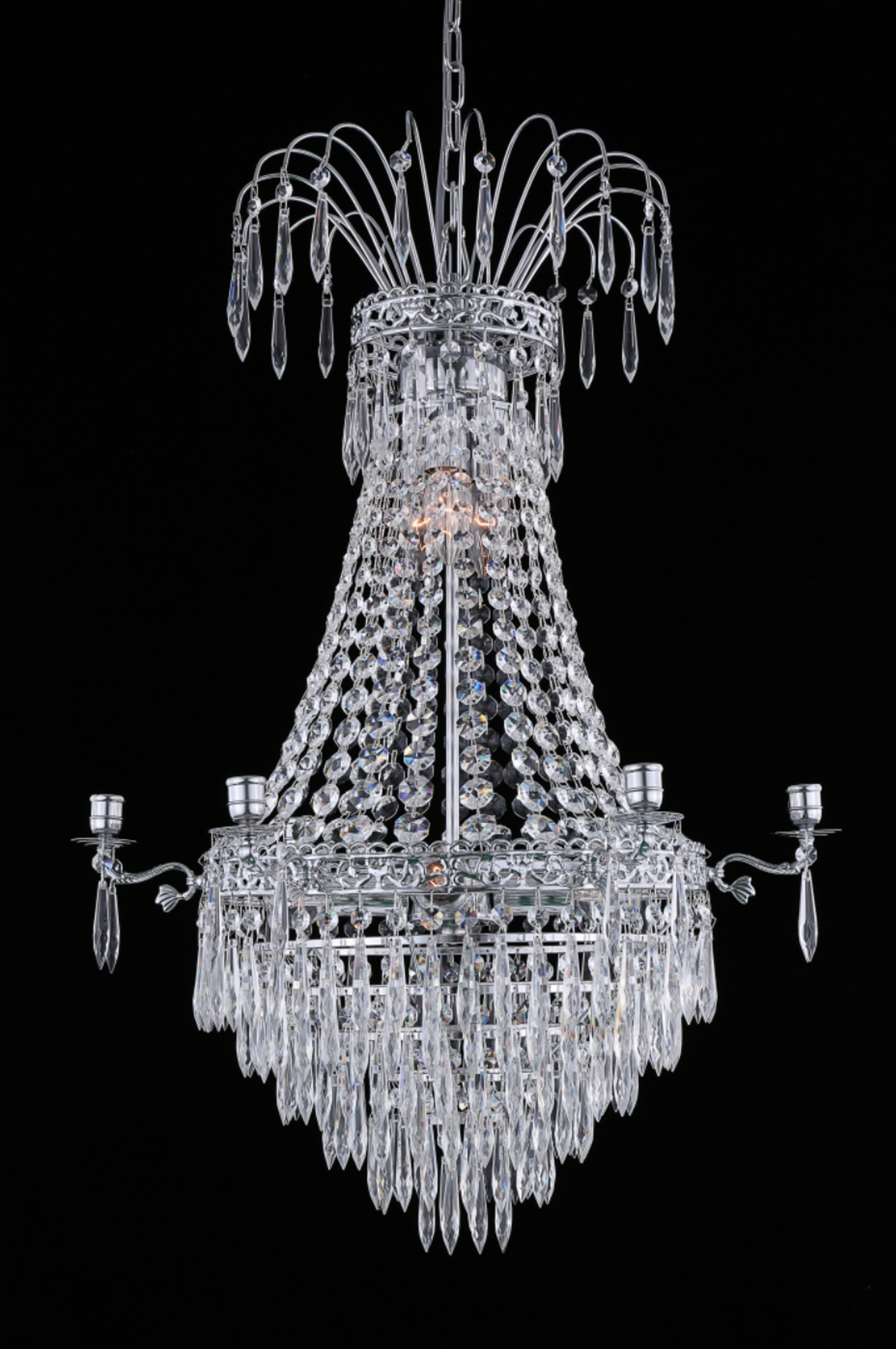 EMPIRE CLASSIC NY 6-Arm - Mellan Krom. D55xH84