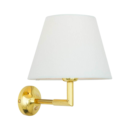 KILKEE - Modern Brass Wall Light with Fabric Shade