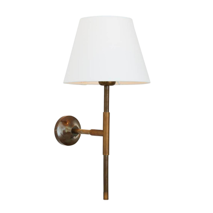 TENBY -  Modern Brass Wall Light with Fabric Shade