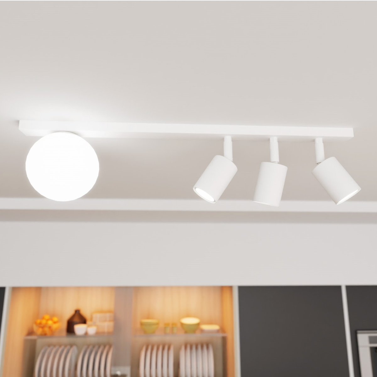 TAKLAMPA BASTER 4 - Spotlights med glob