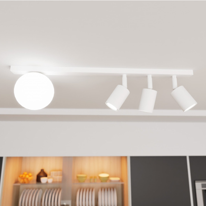 TAKLAMPA BASTER 4 - Spotlights med glob