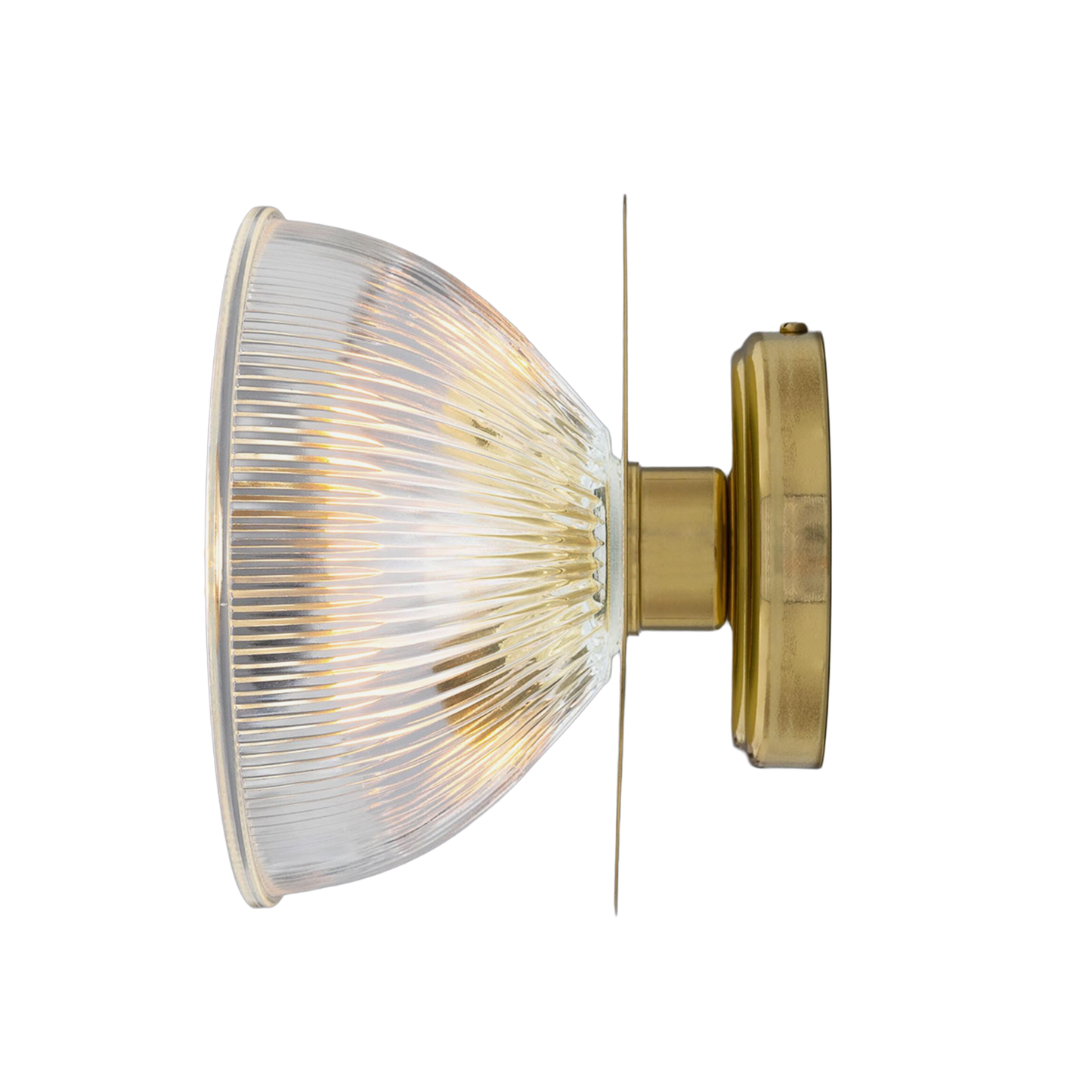 ECLIPSE - Prismatic Brass Glass Dish Wall Light