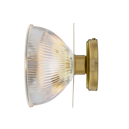 ECLIPSE - Prismatic Brass Glass Dish Wall Light